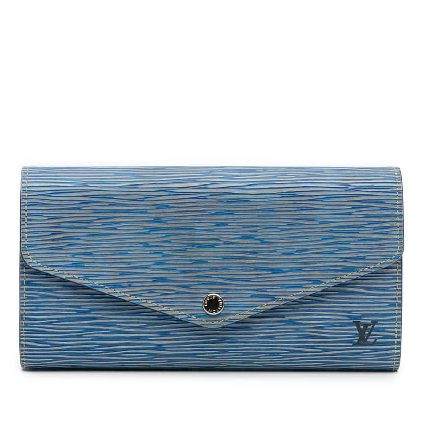 Louis Vuitton Epi Denim Sarah Wallet Blue Leather Good condition - Front View