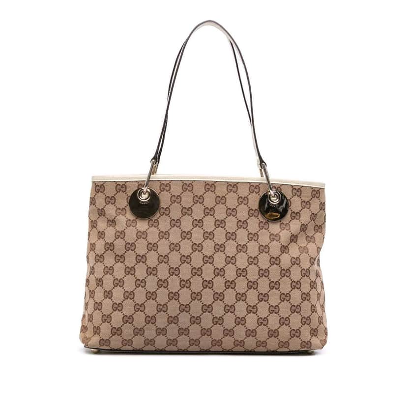 Gucci Medium GG Canvas Eclipse Tote Brown Canvas Good condition - Front View