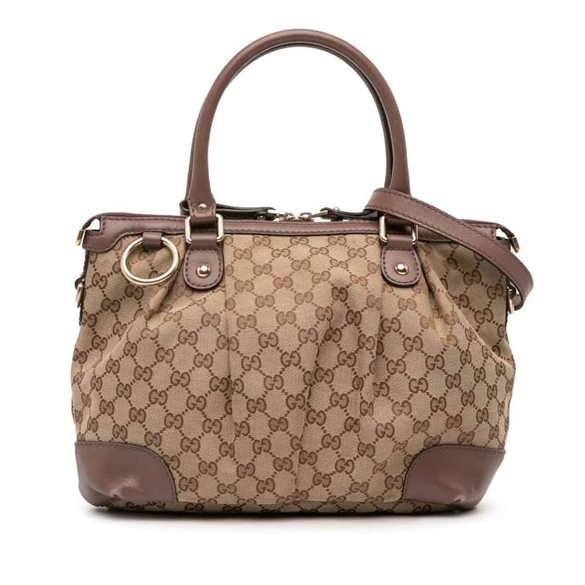 Gucci GG Canvas Sukey Satchel Brown Canvas Fair condition - Front View