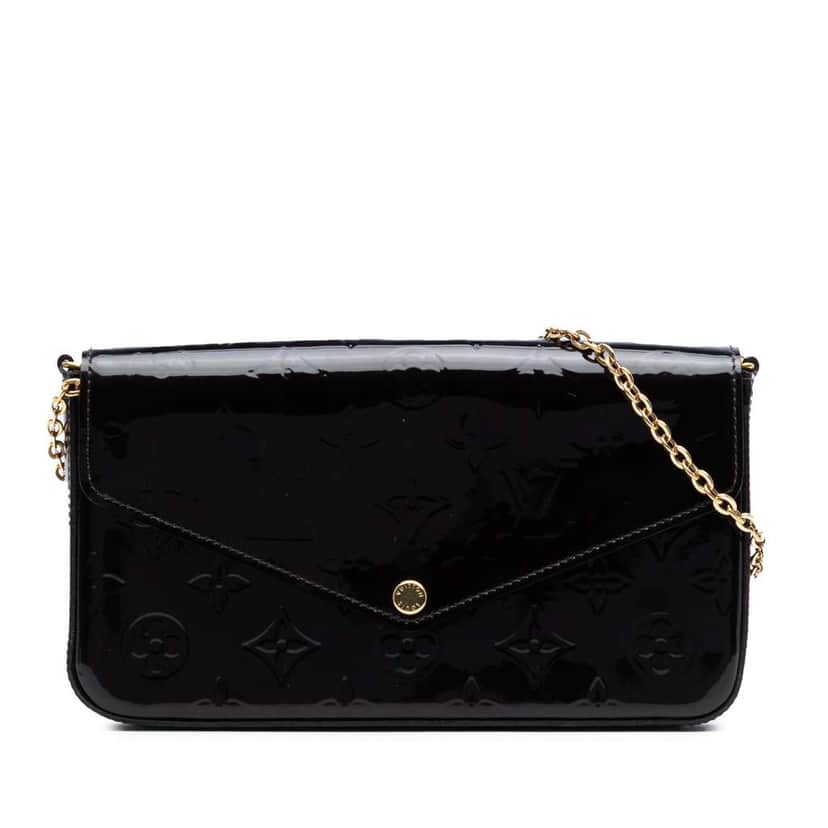 Louis Vuitton Monogram Vernis Pochette Felicie Purple Leather Good condition - Front View