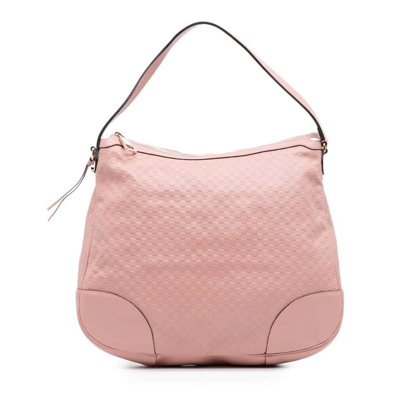 Gucci Large Microguccissima Bree Shoulder Bag Pink Leather Good condition - Front View
