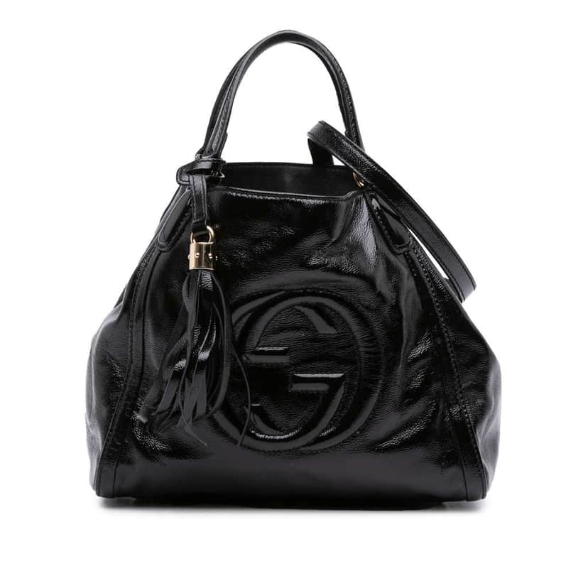 Gucci Small Patent Soho Satchel Black Leather Good condition - Front View