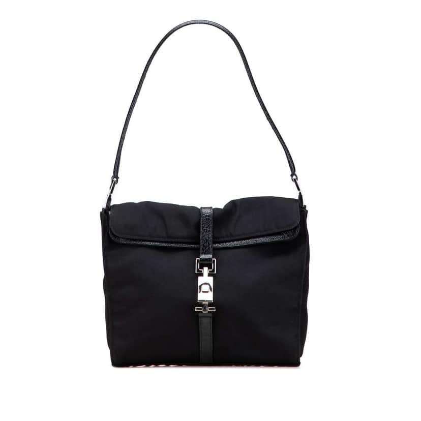 Gucci Nylon Jackie Shoulder Bag Black Good condition - Front View