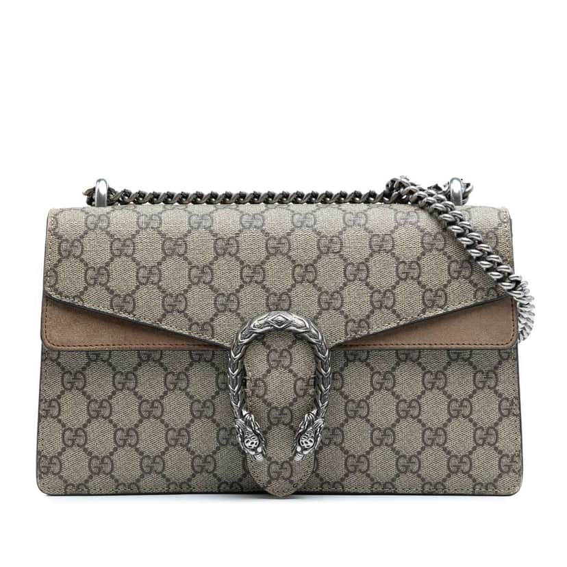 Gucci Medium GG Supreme Dionysus Shoulder Bag Brown Canvas Good condition - Front View