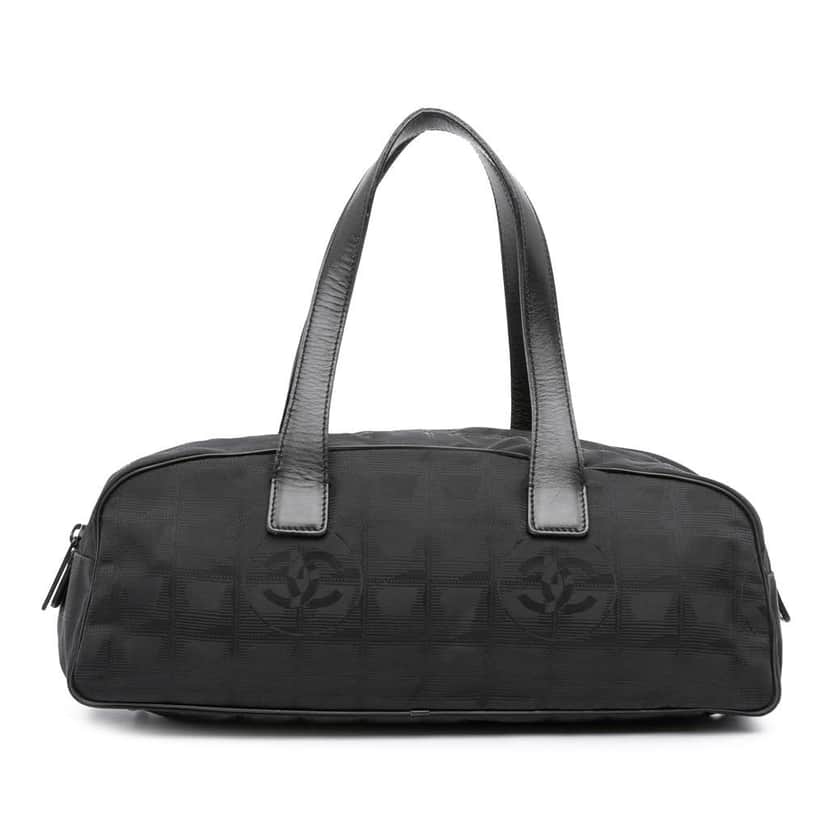 Chanel New Travel Line Nylon Handbag Black Good condition - Front View