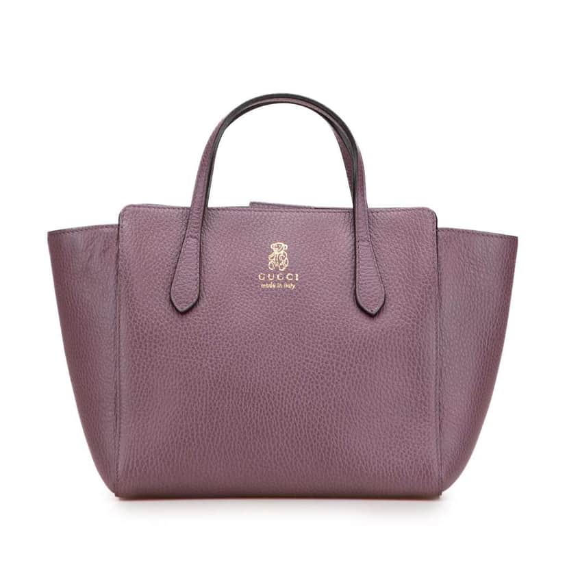 Gucci Mini Leather Swing Handbag Purple Leather Good condition - Front View
