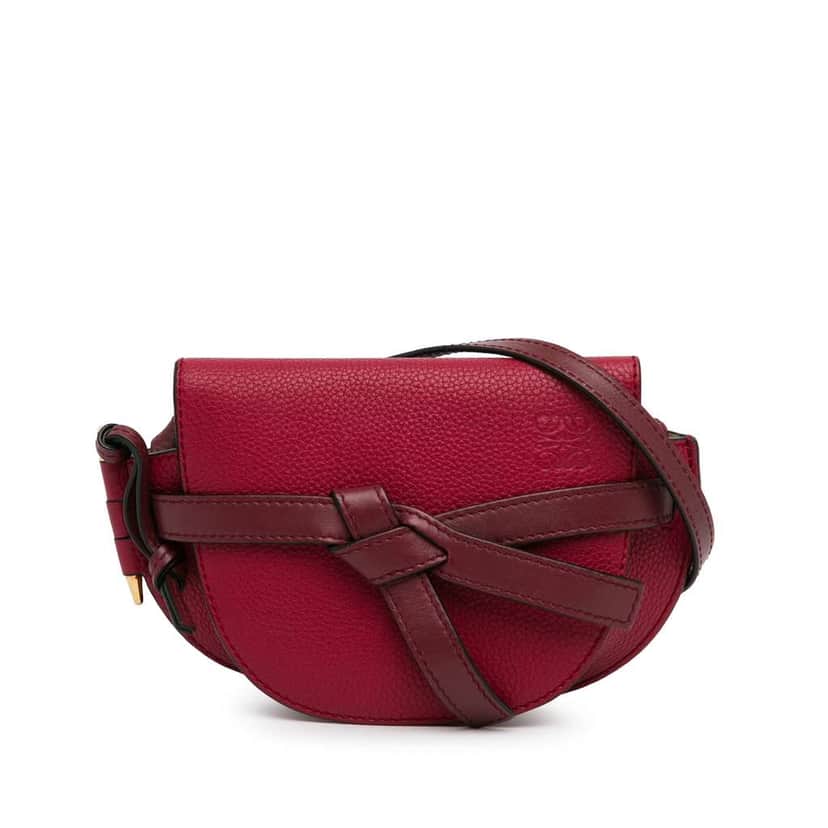 Loewe Mini Leather Gate Bag Red Leather Good condition - Front View