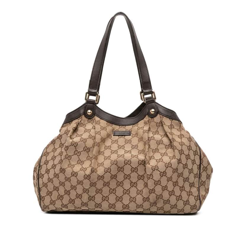 Gucci GG Canvas Tote Brown Canvas Good condition - Front View