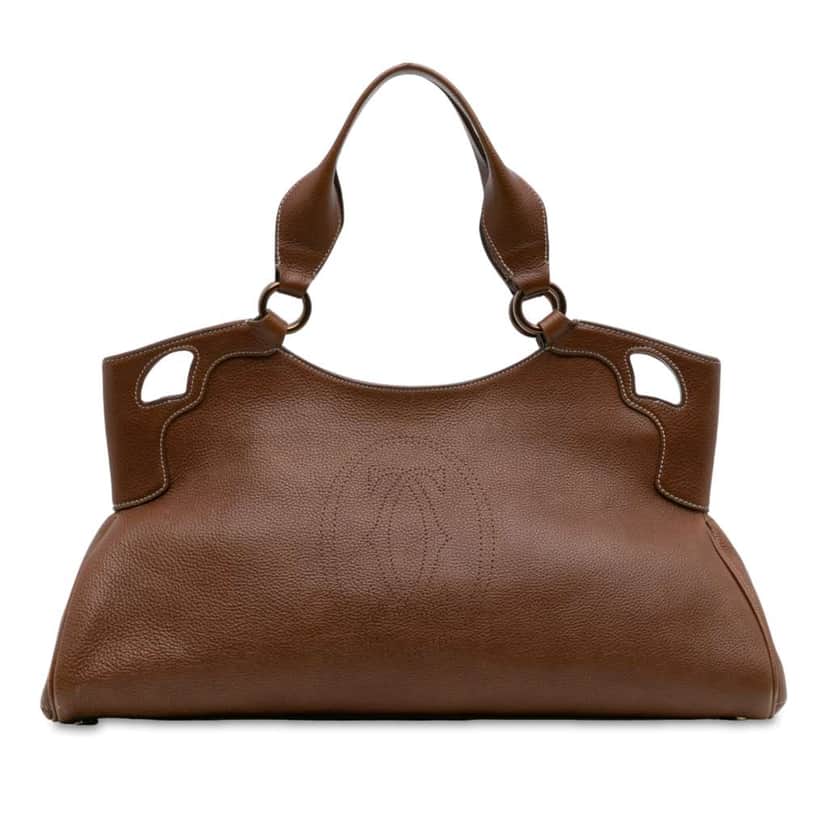 Cartier Medium Leather Marcello de Cartier Satchel Brown Leather Good condition - Front View