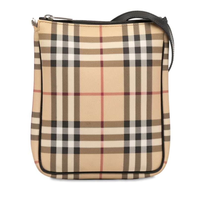 Burberry House Check Coated Canvas Crossbody Brown Canvas Good condition - Front View