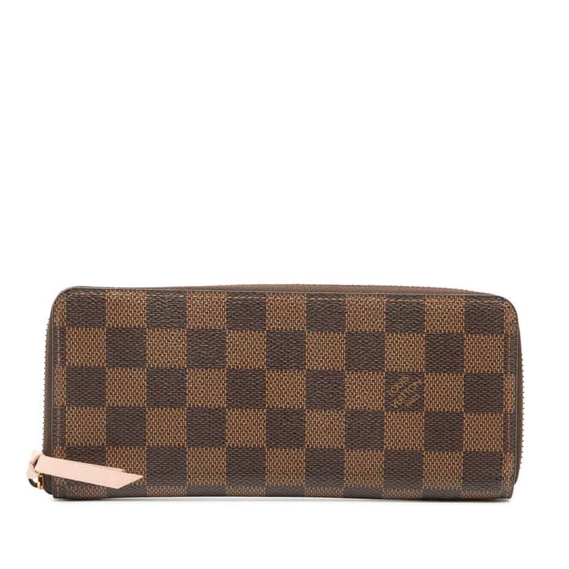 Louis Vuitton Damier Ebene Clemence Zippy Wallet Brown Good condition - Front View