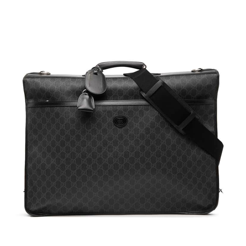 Gucci GG Supreme Retro Interlocking G Garment Bag Black Canvas Good condition - Front View