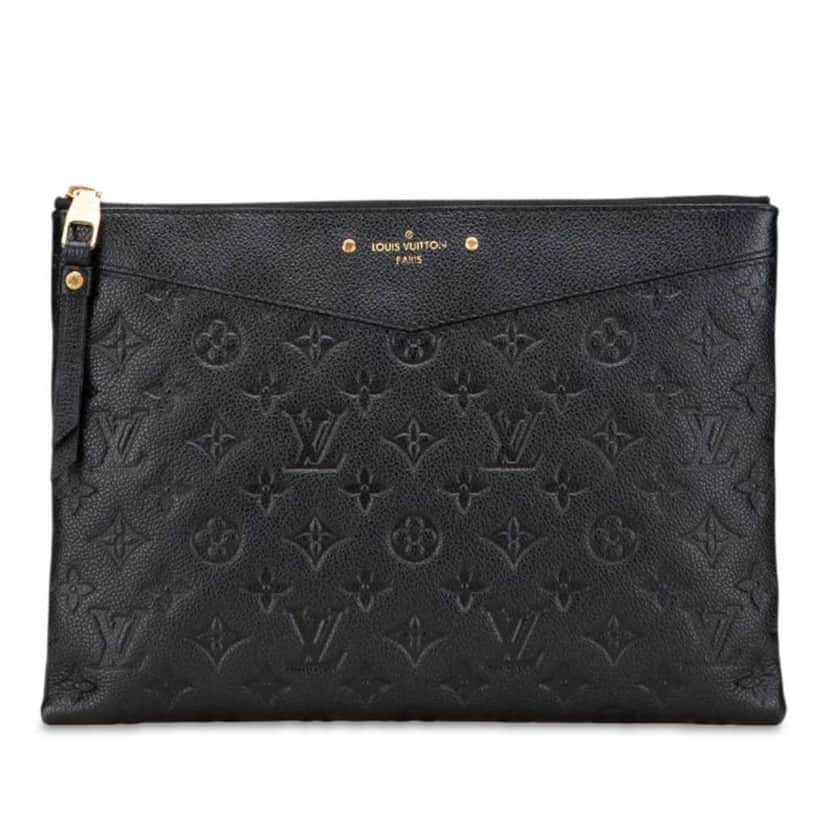 Louis Vuitton Monogram Empreinte Daily Pouch Black Leather Good condition - Front View