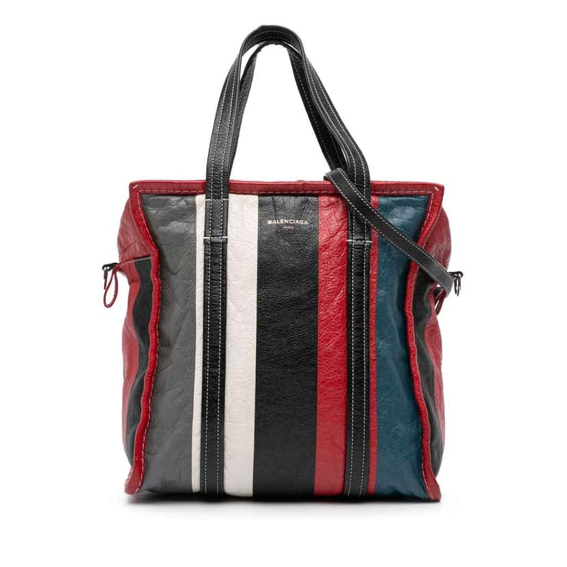 Balenciaga S Lambskin Bazar Shopper Satchel Red Leather Good condition - Front View
