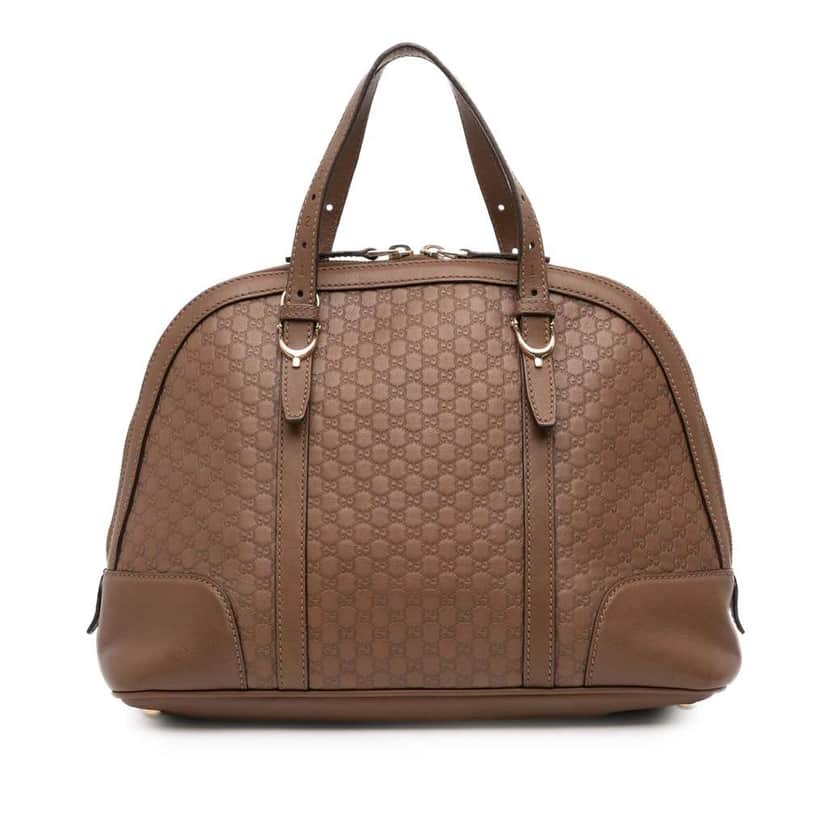 Gucci Small Microguccissima Nice Dome Satchel Brown Leather Good condition - Front View