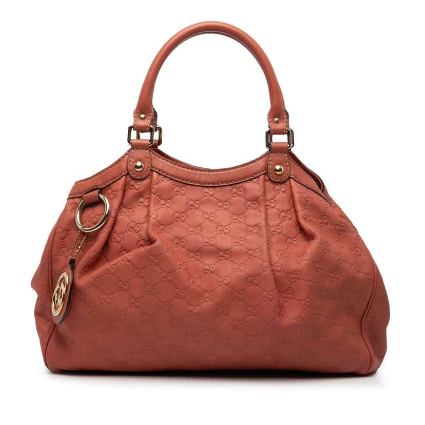 Gucci Medium Guccissima Sukey Tote Red Leather Good condition - Front View
