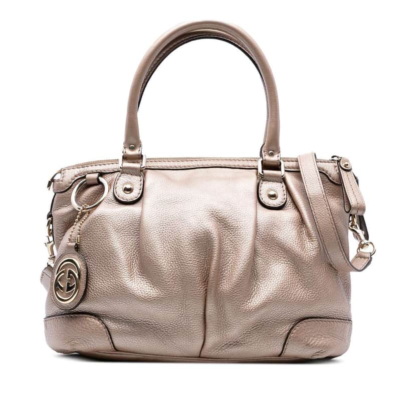 Gucci Calfskin Sukey Satchel Pink Leather Good condition - Front View