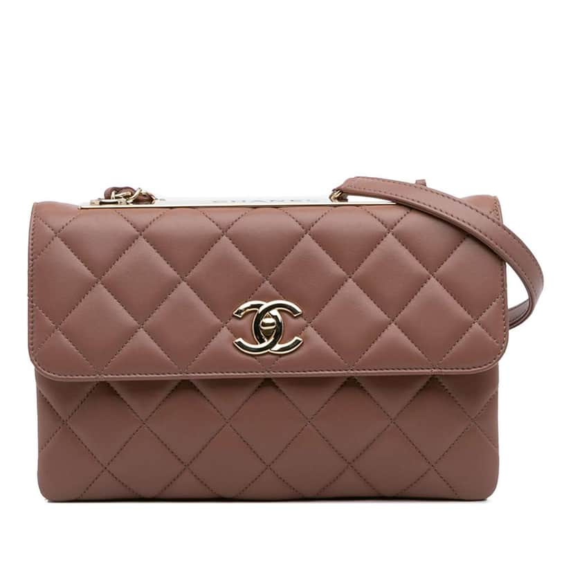 Chanel Medium Lambskin Trendy CC Flap Brown Leather Good condition - Front View