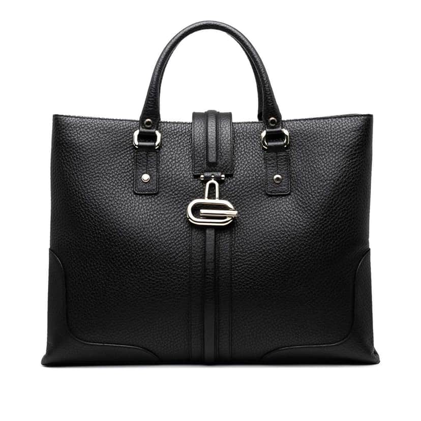 Gucci Large Leather Junco Tote Black Leather Good condition - Front View