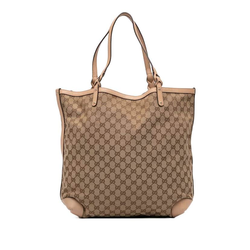 Gucci GG Canvas Craft Tote Brown Canvas Good condition - Front View