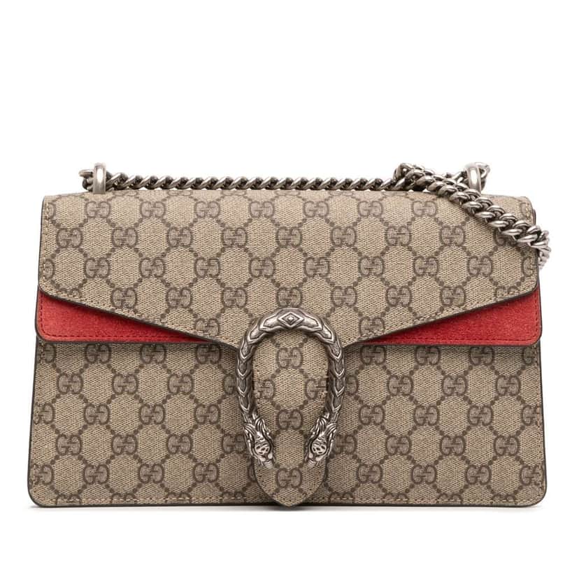 Gucci Medium GG Supreme Dionysus Shoulder Bag Brown Canvas Good condition - Front View