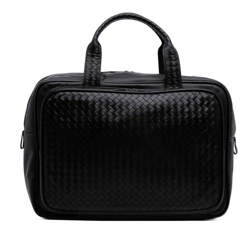 Bottega Veneta Nappa Intrecciato Briefcase Black Leather Good condition - Front View