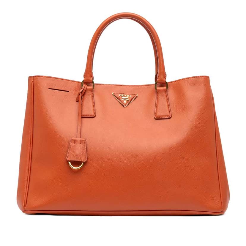 Prada Large Saffiano Lux Galleria Tote Orange Leather Good condition - Front View