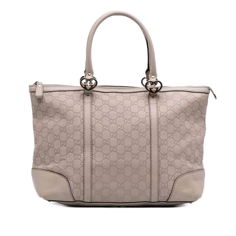 Gucci Guccissima Lovely Heart Tote Brown Leather Good condition - Front View