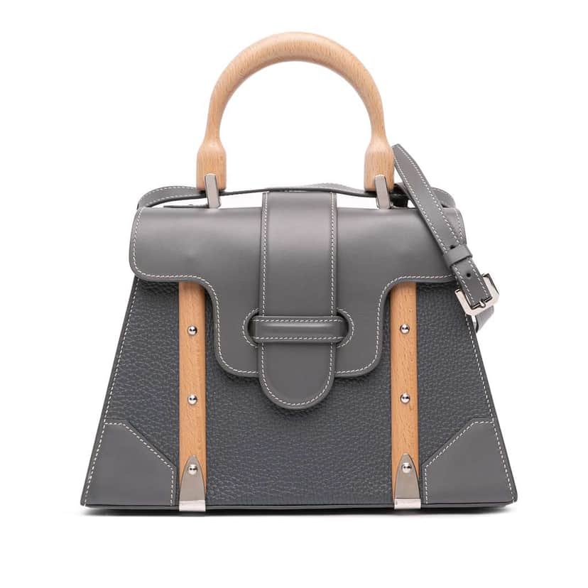Goyard Leather Saigon Structured MM Grey Leather Very good condition - Front View