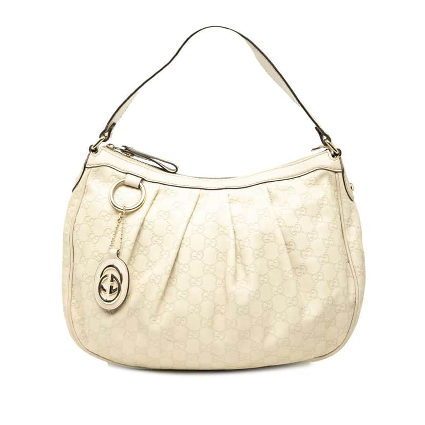 Gucci Guccissima Sukey Shoulder Bag Brown Leather Good condition - Front View