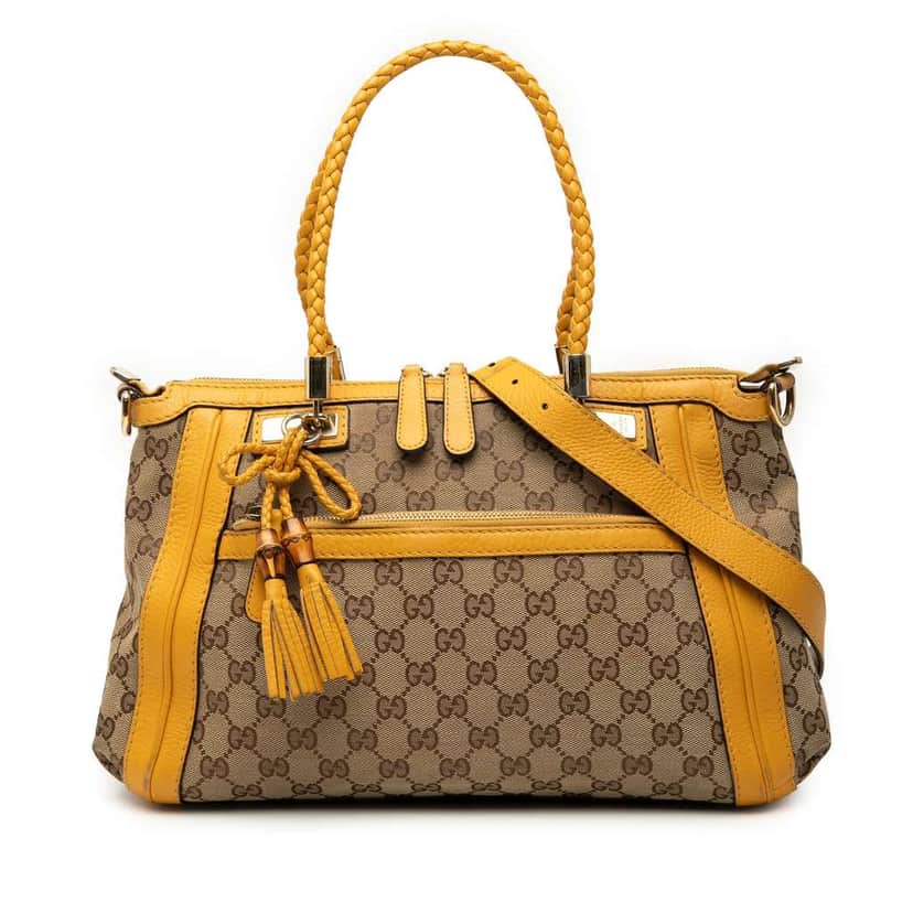 Gucci GG Canvas Bella Satchel Brown Canvas Good condition - Front View