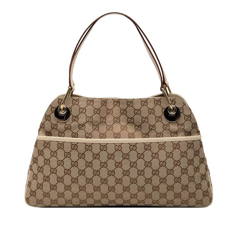 Gucci GG Canvas Eclipse Shoulder Bag Brown Canvas Good condition - Front View