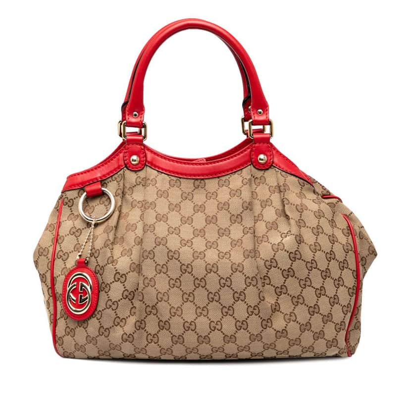 Gucci Medium GG Canvas Sukey Tote Brown Canvas Good condition - Front View