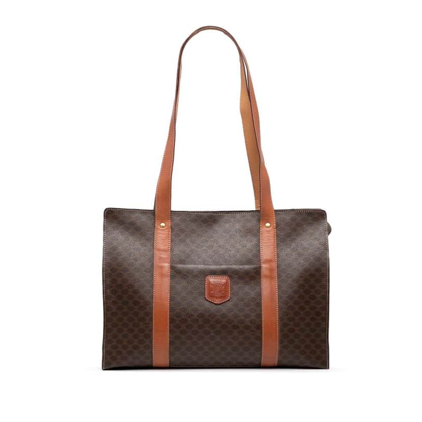 Celine Macadam Coated Canvas Tote Brown Canvas Good condition - Front View