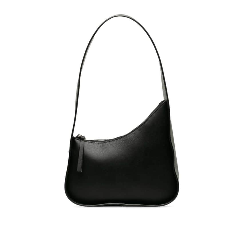 The Row Leather Half Moon Shoulder Bag Black Leather Good condition - Front View