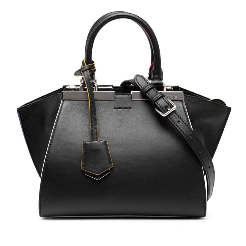 Fendi Mini Calfskin 3Jours Satchel Black Leather Good condition - Front View