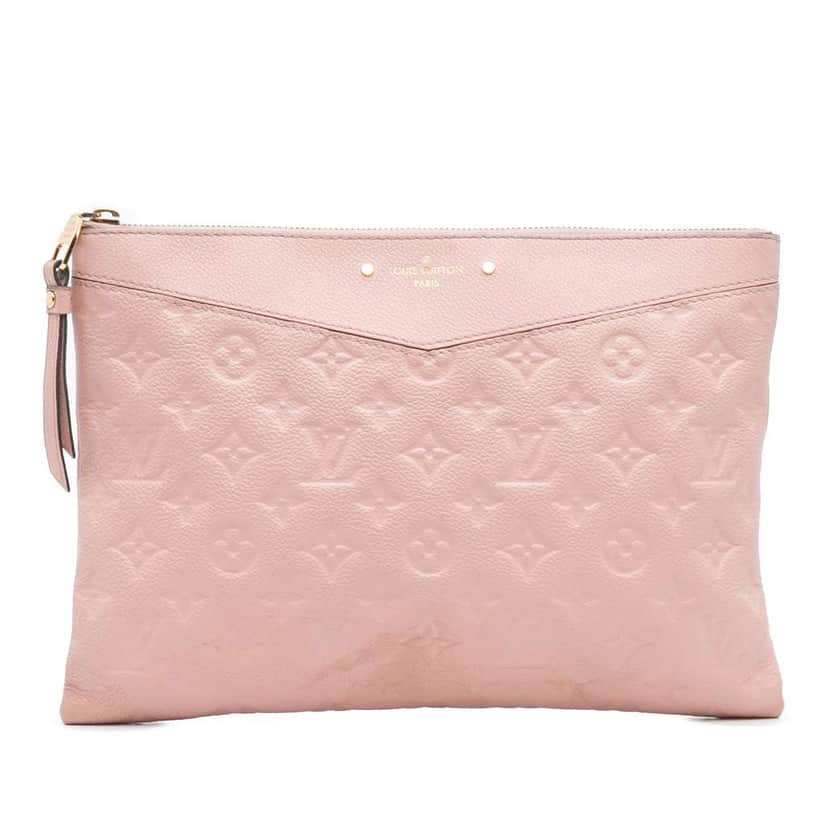 Louis Vuitton Monogram Empreinte Daily Pouch Pink Leather Good condition - Front View