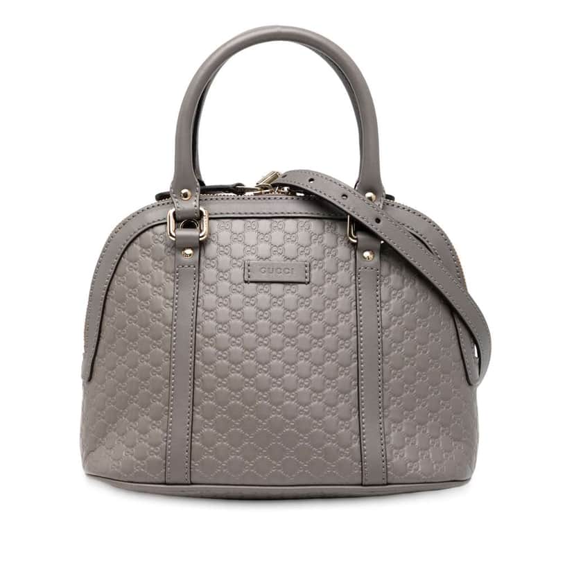 Gucci Mini Microguccissima Dome Satchel Grey Leather Good condition - Front View