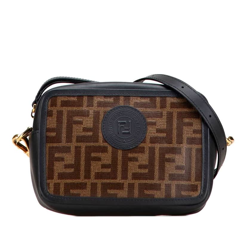 Fendi Zucca Coated Canvas Camera Crossbody Brown Canvas Good condition - Front View