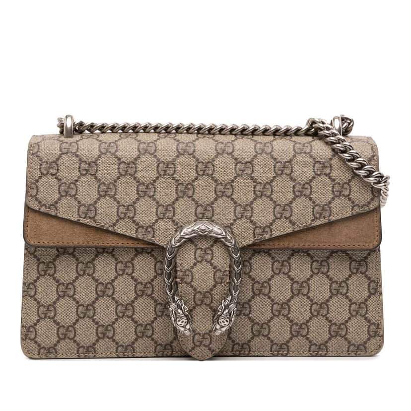 Gucci Medium GG Supreme Dionysus Shoulder Bag Brown Canvas Good condition - Front View