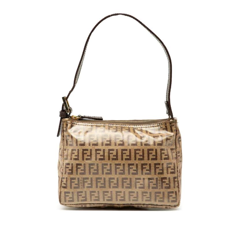 Fendi Zucchino Crystal Handbag Brown Canvas Good condition - Front View