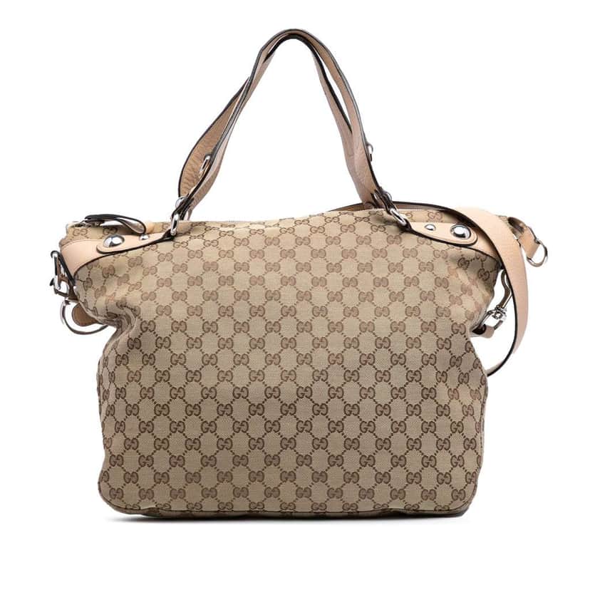 Gucci Large GG Canvas Icon Bit Satchel Brown Canvas Good condition - Front View