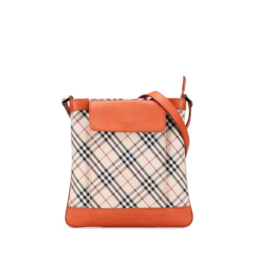 Burberry Nova Check Canvas Crossbody Brown Canvas Good condition - Front View