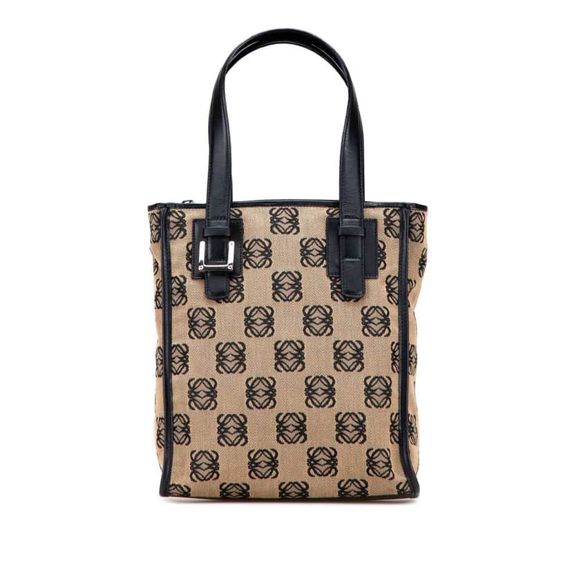 Loewe Anagram Canvas Handbag Brown Canvas Good condition - Front View