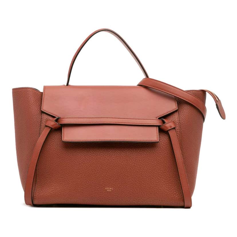 Celine Mini Goatskin Belt Bag Brown Leather Good condition - Front View