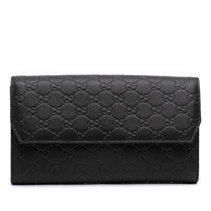 Gucci Guccissima Clutch Black Leather Good condition - Front View