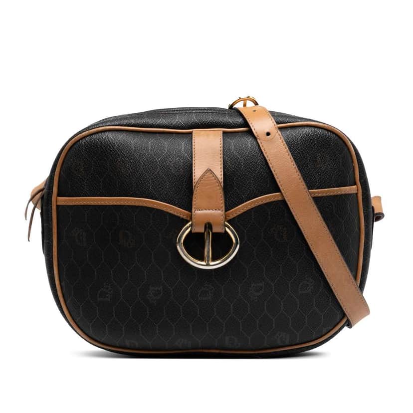 Dior Honeycomb Coated Canvas Crossbody Black Canvas Good condition - Front View