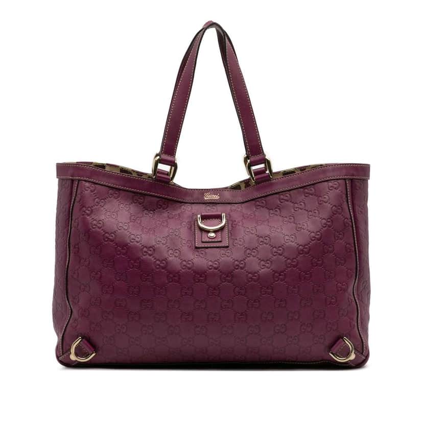 Gucci Guccissima Abbey D Ring Tote Purple Leather Good condition - Front View