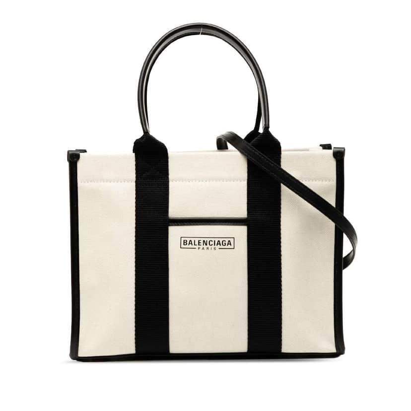 Balenciaga Small Canvas Hardware Tote White Canvas Good condition - Front View