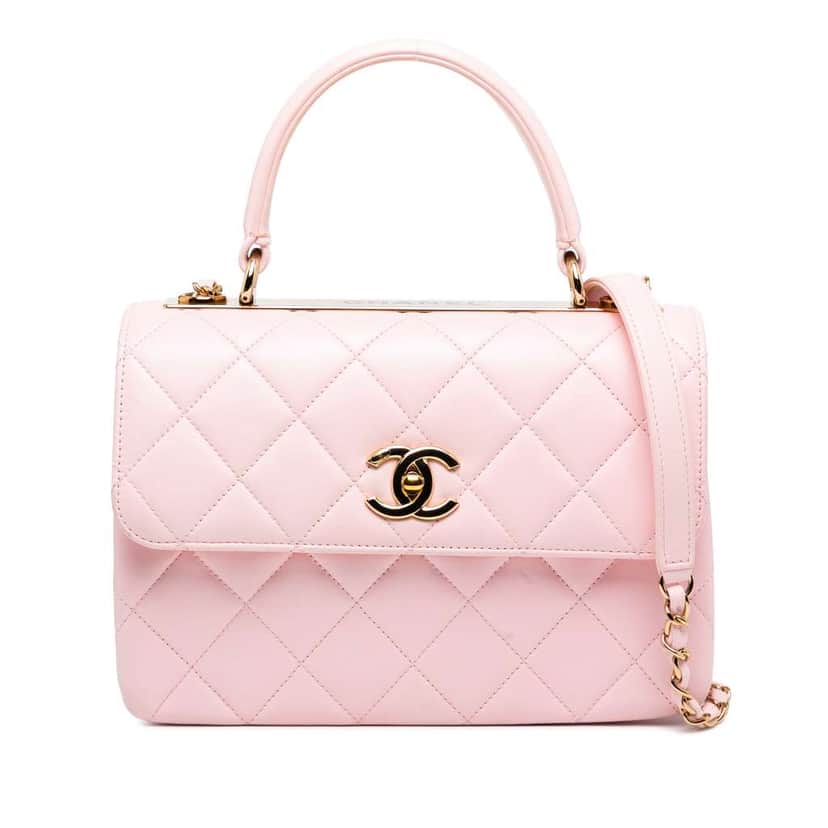 Chanel Small Quilted Lambskin Trendy CC Flap Pink Leather Good condition - Front View